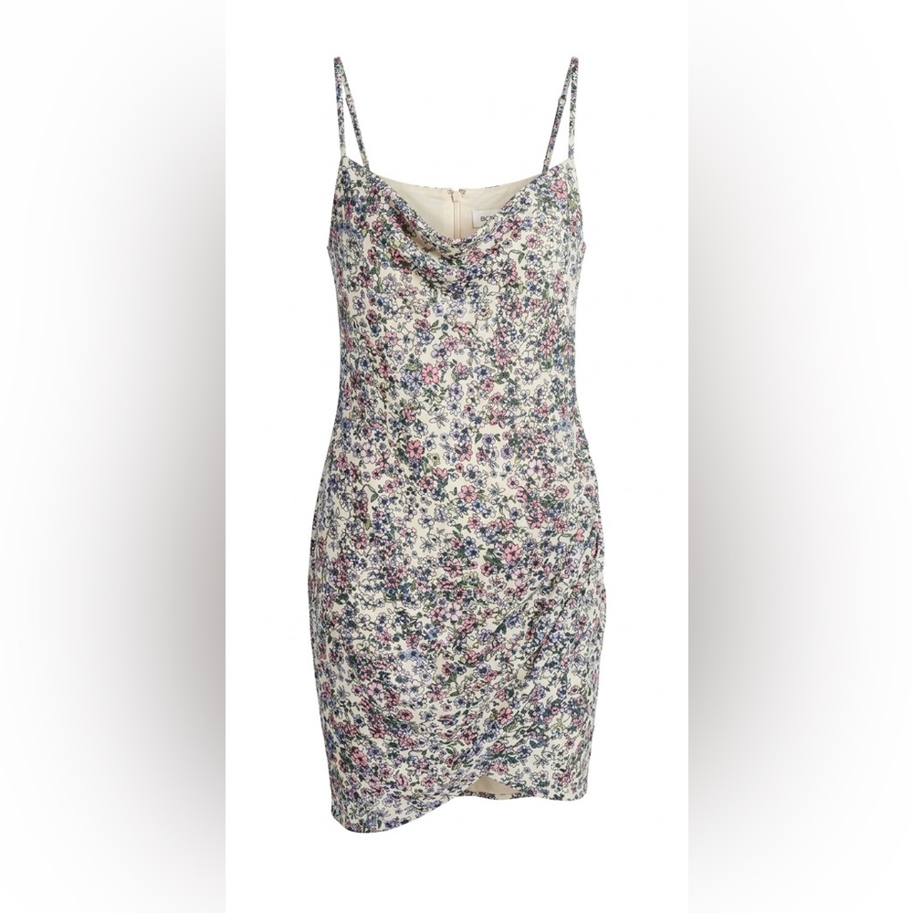 BCBGeneration Floral Cowl Neck Ruched Mini Dress 14